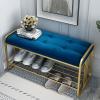 HomeLoft Basics Living Room Shoe Bench Storage Bench Shop Long Bench Entryway Bench with Padded Seat and Storage Shelf End of Bed Bench Metal Frame, 100X35X40cm view 3