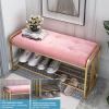 HomeLoft Basics Living Room Shoe Bench Storage Bench Shop Long Bench Entryway Bench with Padded Seat and Storage Shelf End of Bed Bench Metal Frame, 100X35X40cm view 4