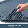 RESARE Waffle Bath Rug for Bath, Super Absorbent Non Slip Machine Washable, Ultra Soft Boho Rug with Tassels, Upgraded Design, 18"x30" Blue view 4