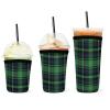 CWECVWE 3 Pack Cup Sleeve Black Green Scottish Tartan Plaid for Iced Coffee Cups, Reusable Insulated Neoprene Cup Holder for Cold Drinks Beverages and Holder for Most Coffee, Style 455 view 1