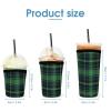 CWECVWE 3 Pack Cup Sleeve Black Green Scottish Tartan Plaid for Iced Coffee Cups, Reusable Insulated Neoprene Cup Holder for Cold Drinks Beverages and Holder for Most Coffee, Style 455 view 2