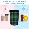 CWECVWE 3 Pack Cup Sleeve Black Green Scottish Tartan Plaid for Iced Coffee Cups, Reusable Insulated Neoprene Cup Holder for Cold Drinks Beverages and Holder for Most Coffee, Style 455 view 4