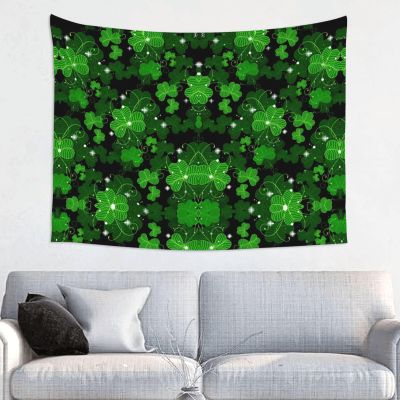 St Patricks Day Leaves Print Wall Tapestry Personalized Funny Backdrop Bedroom Wall Hanging Art Decor Tapestry