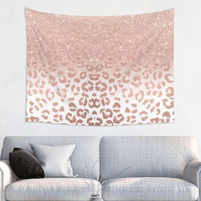 LIXLZH rose gold glitter Print Wall Tapestry Personalized Funny Backdrop Bedroom Wall Hanging Art Decor Tapestry