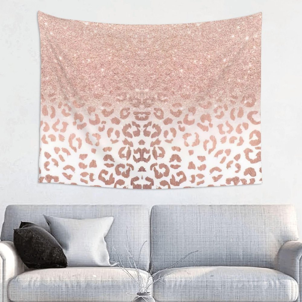 LIXLZH rose gold glitter Print Wall Tapestry Personalized Funny Backdrop Bedroom Wall Hanging Art Decor Tapestry