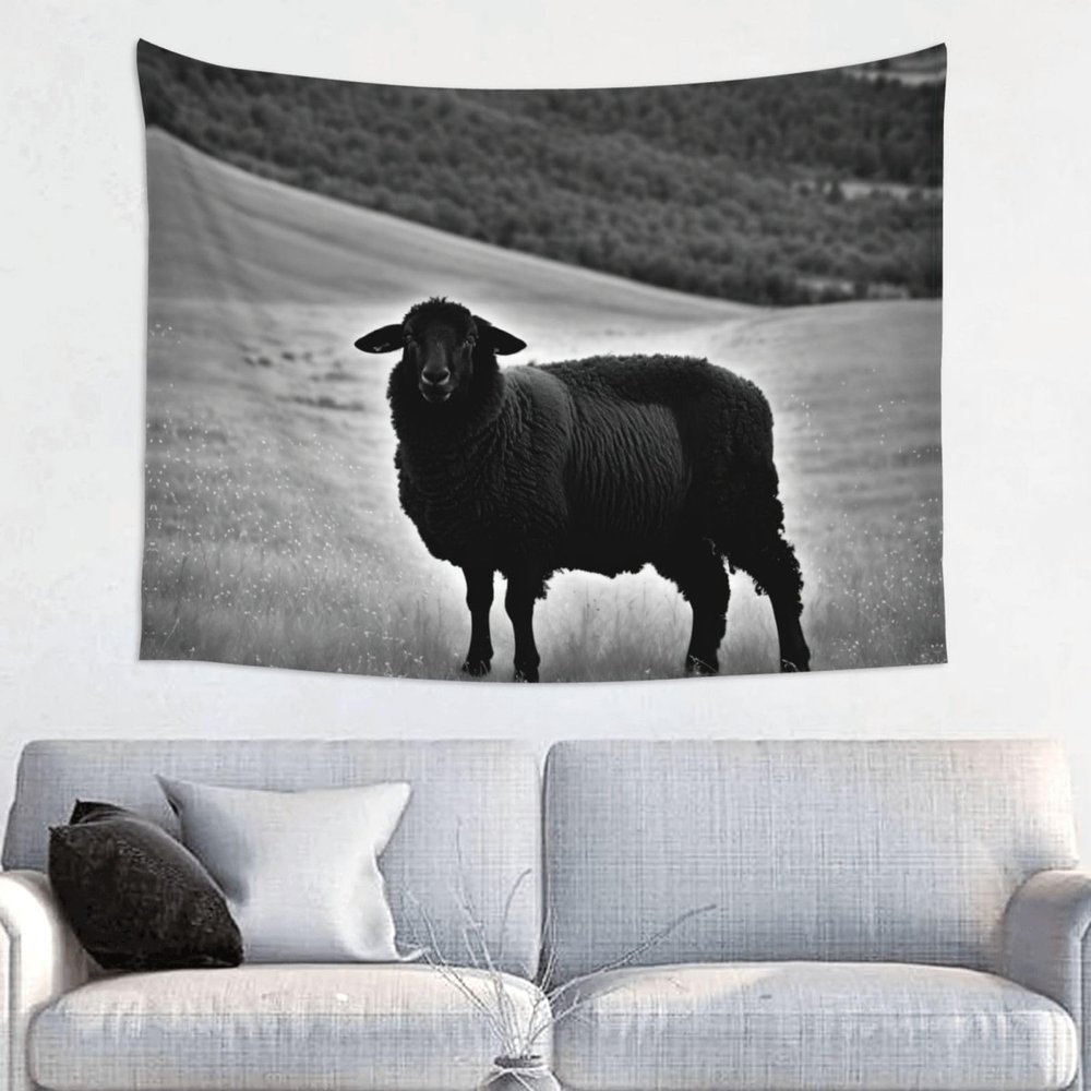 LIXLZH Cute Sheep Lamb Print Wall Tapestry Personalized Funny Backdrop Bedroom Wall Hanging Art Decor Tapestry
