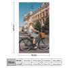LFDSPYJE Throw Blanket Flannel Fleece Blankets Lady on A Bicycle in The Street Bed Throws Thick Blankets Large Bed Blankets Lightweight Fuzzy Plush Blanket for Couch, Bed, Sofa, Chair 30"x50" view 2
