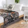 LFDSPYJE Throw Blanket Flannel Fleece Blankets Lady on A Bicycle in The Street Bed Throws Thick Blankets Large Bed Blankets Lightweight Fuzzy Plush Blanket for Couch, Bed, Sofa, Chair 30"x50" view 4