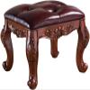 HAOKAZLBR Vanity Stool Bedroom Vanity Chair Upholstered Seat Benches Vanity Household Carved Makeup Stool Bedroom Dressing Bench Porch Shoe Changing Stool Leather Small Stool (48x40x45cm) view 1