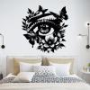 Idadey Metal Eye Wall Art, Eye Wall Art Decor, Metal Butterfly Wall Decor, Butterfly Metal Wall Art, Flower Wall Decor, Metal Flowers Wall Decor, Wall Decor for Bedroom (Black, 23x24in|59x60cm) view 2