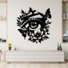 Idadey Metal Eye Wall Art, Eye Wall Art Decor, Metal Butterfly Wall Decor, Butterfly Metal Wall Art, Flower Wall Decor, Metal Flowers Wall Decor, Wall Decor for Bedroom (Black, 23x24in|59x60cm) view 3