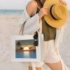 AMAZWI Beach Sunrise Canvas Tote Bag For Women, Aesthetics Tote Bag Beach Travel Tote Handbags Shopping Daily Working view 2