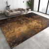 Abstract Bronze Area Rug, Brown and Black Imitation Oil Painting Indoor Living Room Rugs, Non Slip Low Pile Easy Clean Carpet for Bedroom Dining Room Farmhouse Decor Floor Mat - 3 ft x 4 ft view 1