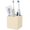 Diatomite Toothbrush Holders for Bathrooms, Electric Toothbrush and Toothpaste Holder 3 Slots Tooth Brush Organizer for Bathroom Countertop, Shower, Vanity - Yellow view 1