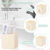 Diatomite Toothbrush Holders for Bathrooms, Electric Toothbrush and Toothpaste Holder 3 Slots Tooth Brush Organizer for Bathroom Countertop, Shower, Vanity - Yellow view 3