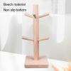 flexman Mug Holder Tree, Wood Hanger Stand with 6 Hooks Weighted Base Anti Slip Coffee Mug Rack for Organizing Towels, Bracelets, Rings view 2
