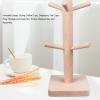 flexman Mug Holder Tree, Wood Hanger Stand with 6 Hooks Weighted Base Anti Slip Coffee Mug Rack for Organizing Towels, Bracelets, Rings view 3