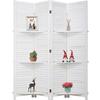 Room Divider 4 Panel Folding Screen Room Divider w/Removable Storage Shelves,Wood Privacy Screen for Home Office Bedroom,Room Partitions Divider for Room Separation,Partition and Divider Freestanding view 1