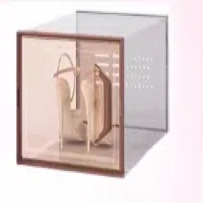 HYAOYMEND Shoe box storage box, transparent shoe cabinet, shoe storage, shoe rack, folding shoe storage, storage box folding, 0x0x0cm, 8 mango oranges in 46.5 yards