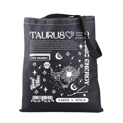 JNIAP Zodiac Sign Gift 12 Constellation Birthday Gift for Astrology Lover Horoscope Tote Bag (TAURUS Tote Bag)