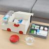 Mrisata Medicine Box, Ambulance Shape Large Capacity Double Layer Design Classified Storage, Portable Handle with Transparent Dust Cover,Medicine Storage Organizer Box with Portable Handle view 2