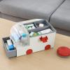 Mrisata Medicine Box, Ambulance Shape Large Capacity Double Layer Design Classified Storage, Portable Handle with Transparent Dust Cover,Medicine Storage Organizer Box with Portable Handle view 4