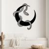 Aportif Snake and Moon Metal Wall Art, Moon Wall Decor, Snake Metal Wall Decor, Witchy Artwork, Boho Decorations, Bathroom Wall Art (Gold, 19"x21" | 47x54cm) view 3