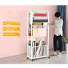 Zfmnoyev Large Metal Ribbon Rack with Wheels, 140cm Tall Scarf Ribbon Satin Rack, Roll Storage/Gift Warp Paper Organizer Holder, Spools Dispenser Movable Cart(White,100x30x140cm) view 4