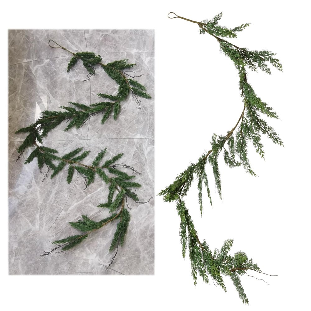 Christmas Artificial Cedar Vine, Simulation Hanging Fake Plant Garland for Xmas Winter Home Window Wall Wedding Party Background Garden Yard Decoration (300 cm)
