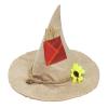 TINAYAUE Halloween Sunflower Felt Witch Hat with Patch Rope Pointed Witch Straw Hat for Cosplay Carnival Party Easter view 1