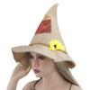 TINAYAUE Halloween Sunflower Felt Witch Hat with Patch Rope Pointed Witch Straw Hat for Cosplay Carnival Party Easter view 4