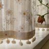 AYHARYLH Cotton Linen Kitchen Curtains Sets, Sheer White Curtains Short Black Out Curtain Petit Rideau Occultant Cantonnires Small Valance Curtains for Living Room Bathroom Farmhouse.(W140*H50cm) view 2