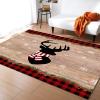 Area Rugs for Living Room, 2'x3' Merry Christmas Elk Pine and Berry Red and Black Buffalo Plaid Small Washable Rug Soft Durable Indoor Carpet Non Slip Floor Mat for Bedroom Dining Room Entryway view 1