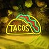 Tacos Neon Sign Led Tacos Neon Lights for Wall Decor Neon Tacos Light up Sign Powered by USB Neon Lights for Mexican Restaurant Bar Shop Window view 2