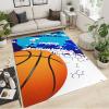Basketball Sport Area Rug, Blue Geometric Graffiti Area Rug for Bedroom, Easy Clean Carpet with Anti-Slip Backing Durable Not Falling Off for Bedroom Living Room Dining Room Office 5ftx8ft view 3