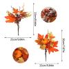 CYYZB 6 PCS Artificial Maple Leaf Pumpkin Branches,Fall Floral Stems Set,Maple Squash Cuttings Fall Decoration,Berry Branch Harvest Decoration,Berry Maple Leaves Branch for Home view 3