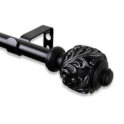 City Chic Curtain Rod 84-120 Inch Black - Modern Home Decor Hardware