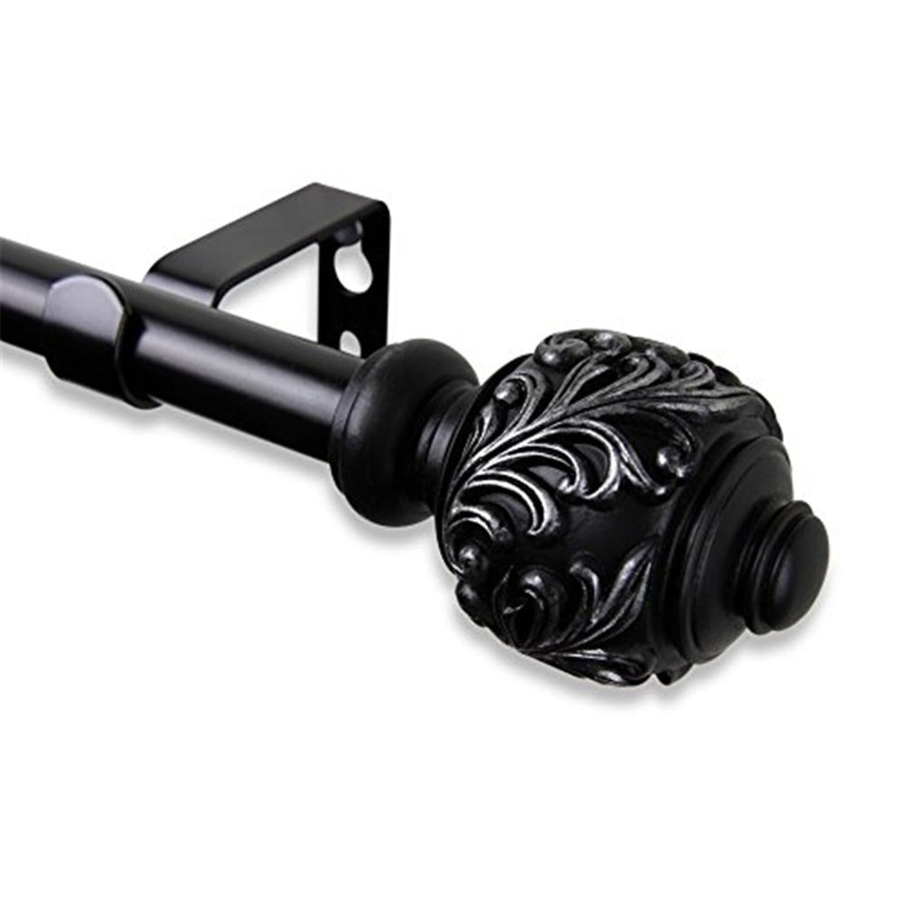 City Chic Curtain Rod 84-120 Inch Black - Modern Home Decor Hardware