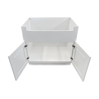 Lieeres Sink Base Cabinets, Farmhouse Kitchen Sink Cabinet, White Shaker, Ready to Assemble, Apron-Front, Painted, (White Shaker, 24" D X 34 1/2" H X 36" W)