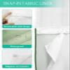 Anzona No Hook Shower Curtains, Forest Green Ombre Standard Bathroom Curtains with Snap in Liner, Rustic Green Color Gradient Waterproof Washable Fabric Bathroom Shower Curtain Sets, 60" x 72" view 4