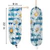 Sabokido Plastic Bag Holder, White Daisy Blue Stripes Washable Grocery Bag Storage Dispenser Reusable Hanging Shopping Bags Carrier Wall Mount Plastic Bag Organizer for Home Kitchen Decor view 2