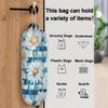 Sabokido Plastic Bag Holder, White Daisy Blue Stripes Washable Grocery Bag Storage Dispenser Reusable Hanging Shopping Bags Carrier Wall Mount Plastic Bag Organizer for Home Kitchen Decor view 3