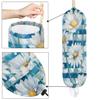 Sabokido Plastic Bag Holder, White Daisy Blue Stripes Washable Grocery Bag Storage Dispenser Reusable Hanging Shopping Bags Carrier Wall Mount Plastic Bag Organizer for Home Kitchen Decor view 4