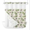 Anzona No Hook Shower Curtains, Grass Green Leaves Standard Bathroom Curtains with Snap in Liner, Fall Eucalyptus Leaves Burlap Waterproof Washable Fabric Bathroom Shower Curtain Sets, 60" x 72" view 1