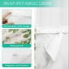 Anzona No Hook Shower Curtains, Grass Green Leaves Standard Bathroom Curtains with Snap in Liner, Fall Eucalyptus Leaves Burlap Waterproof Washable Fabric Bathroom Shower Curtain Sets, 60" x 72" view 4