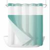 Anzona No Hook Shower Curtains, Turquoise Ombre Stall Bathroom Curtain with Snap in Liner, Farmhouse Teal Color Gradient Waterproof Washable Fabric Bathroom Shower Curtain Sets, 48" x 72" view 1
