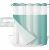 Anzona No Hook Shower Curtains, Turquoise Ombre Stall Bathroom Curtain with Snap in Liner, Farmhouse Teal Color Gradient Waterproof Washable Fabric Bathroom Shower Curtain Sets, 48" x 72" view 2