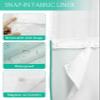 Anzona No Hook Shower Curtains, Turquoise Ombre Stall Bathroom Curtain with Snap in Liner, Farmhouse Teal Color Gradient Waterproof Washable Fabric Bathroom Shower Curtain Sets, 48" x 72" view 4
