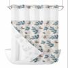 Anzona No Hook Shower Curtains, Lake Blue Leaves Standard Bathroom Curtains with Snap in Liner, Fall Eucalyptus Leaves Burlap Waterproof Washable Fabric Bathroom Shower Curtain Sets, 60" x 72" view 1