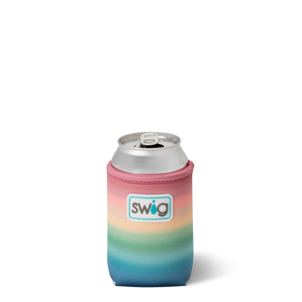 Swig Life Standard Can Coolie, 12oz Can Holder, Neoprene Insulated Cooler with Pocket, Covers for Standard 12 oz Beer Bottles, Beach Accessories for Women (Sunset)